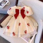 Red on White Frock